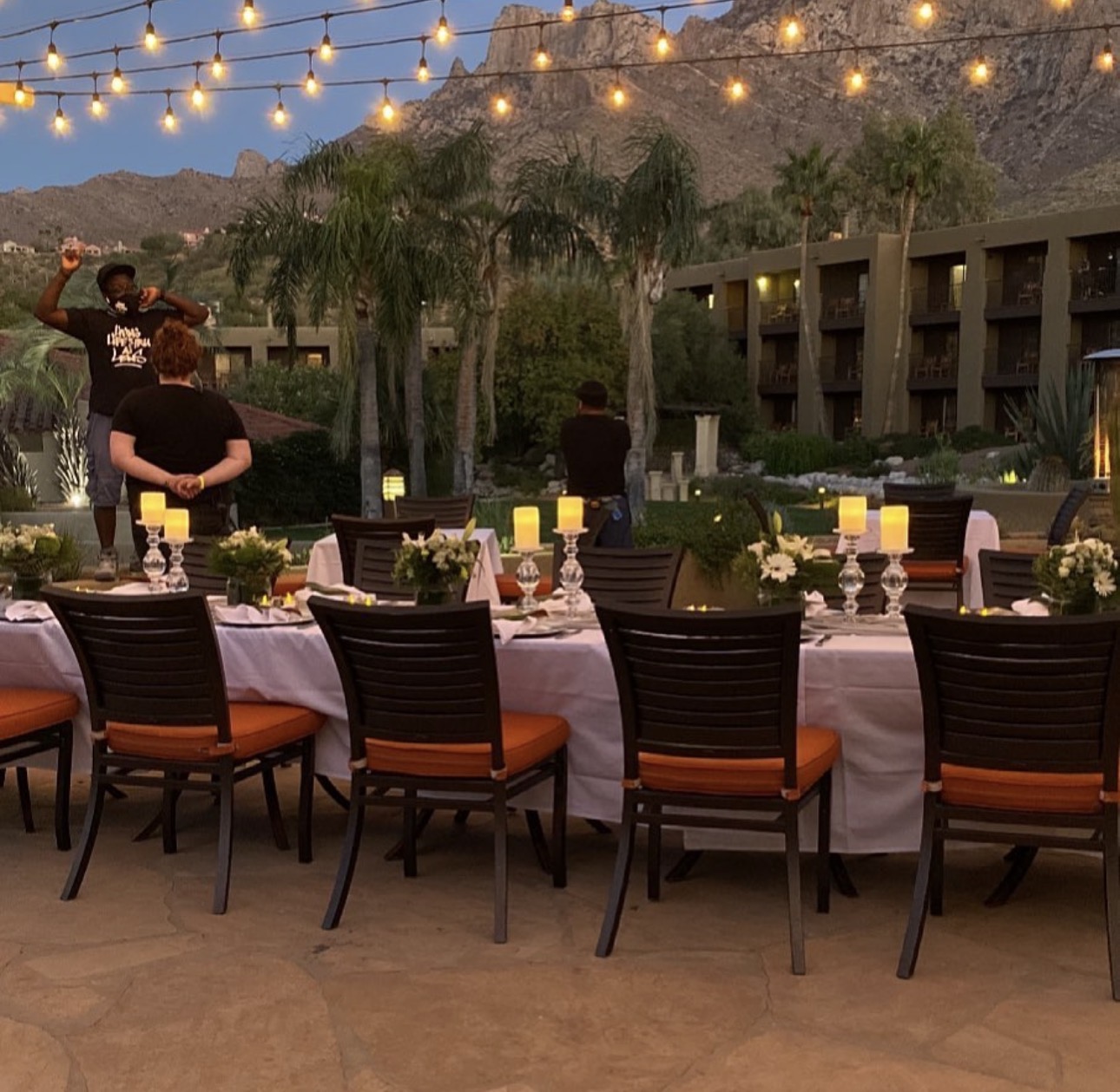 Outdoor luxury dinner celebration